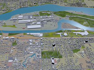 moline city illinois usa 20km Modèle 3D