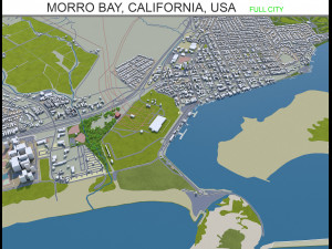 morro bay city california usa 15km 3D Model