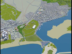morro bay city california usa 15km 3D Model