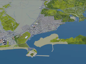 morro bay city california usa 15km 3D Model