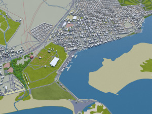 morro bay city california usa 15km Modelo 3D