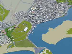 morro bay city california usa 15km 3D Model