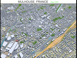 mulhouse city france 20km Model 3D
