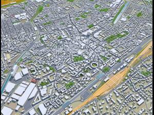 mulhouse city france 20km Modèle 3D