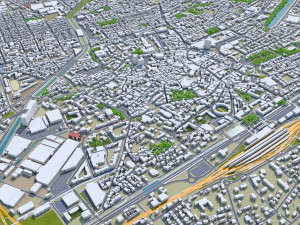 mulhouse city france 20km Modèle 3D
