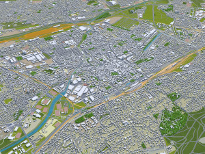 mulhouse city france 20km Modèle 3D