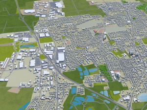 mulhouse city france 20km Modèle 3D