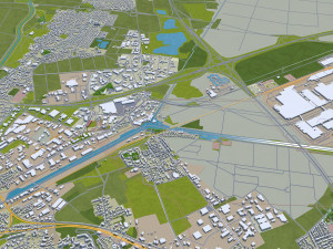 mulhouse city france 20km Modèle 3D