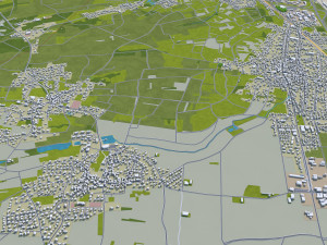 mulhouse city france 20km Modèle 3D