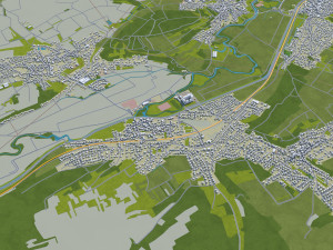 mulhouse city france 20km Modèle 3D