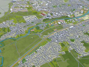mulhouse city france 20km Modèle 3D