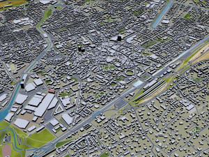mulhouse city france 20km Modèle 3D