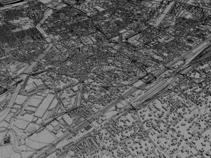 mulhouse city france 20km Modèle 3D