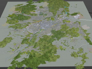 mulhouse city france 20km Modèle 3D