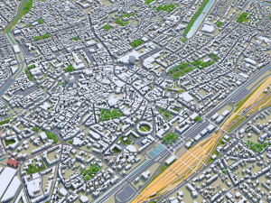 mulhouse city france 20km Modèle 3D