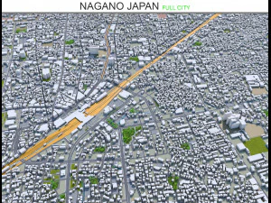 cidade de nagano jap&atilde;o 40 km Modelo 3D