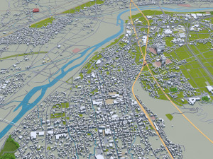 nagano city japan 40km Modèle 3D