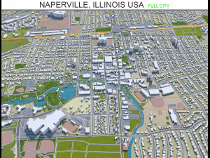 naperville city illinois usa 30km 3D Model