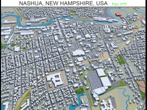 nashua city new hampshire usa 20km 3D Модель
