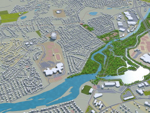 nashua city new hampshire usa 20km 3D Model