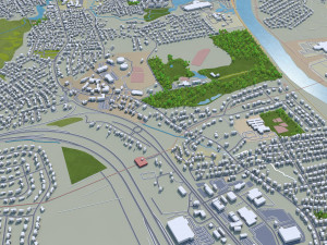 nashua city new hampshire usa 20km 3D Model