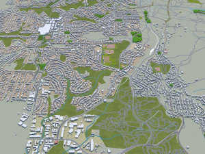 newcastle city australia 20km 3D Model