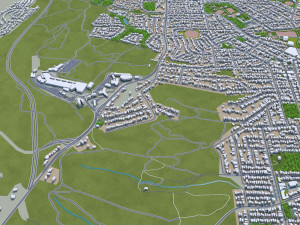 newcastle city australia 20km 3D Model