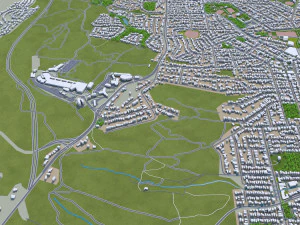 cidade de Newcastle Austr&aacute;lia 20 km Modelo 3D
