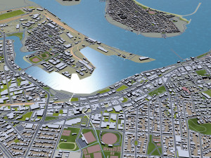 newcastle city australia 20km 3D Model