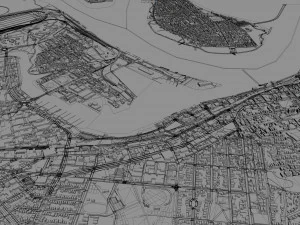 cidade de Newcastle Austr&aacute;lia 20 km Modelo 3D