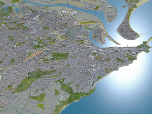 newcastle city australia 20km 3D Model