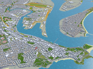 newcastle city australia 20km 3D Model