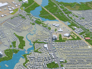 newport news city virginia usa 40km 3D Model