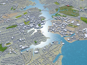 newport news city virginia usa 40km 3D Model