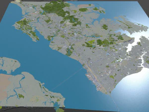 newport news city virginia usa 40km 3D Model