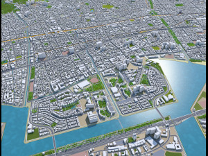nishinomiya city japan 30km 3D मॉडल