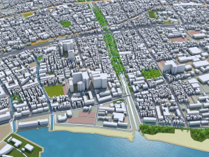 nishinomiya city japan 30km 3D Model