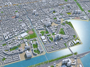 nishinomiya city japan 30km 3D मॉडल