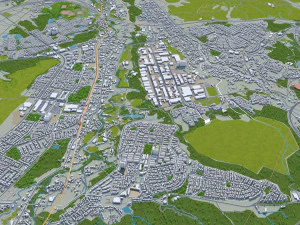 nishinomiya city japan 30km 3D Model