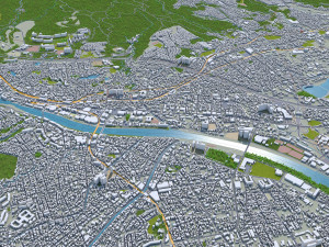 nishinomiya city japan 30km 3D मॉडल