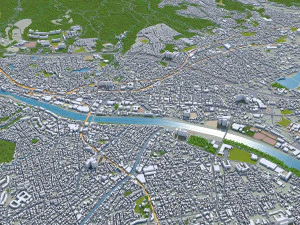 nishinomiya city japan 30km 3D Model