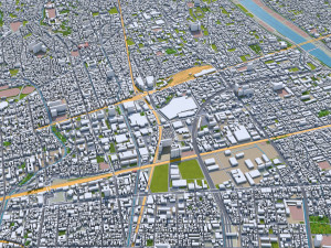 nishinomiya city japan 30km 3D मॉडल