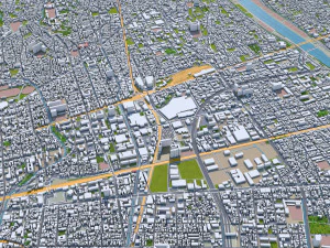 nishinomiya city japan 30km 3D Model