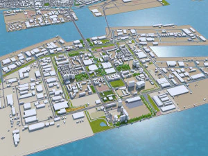nishinomiya city japan 30km 3D Model