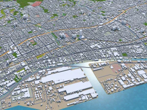 nishinomiya city japan 30km 3D Model