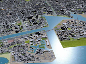 nishinomiya city japan 30km 3D Model