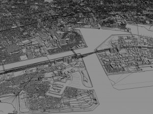 nishinomiya city japan 30km 3D मॉडल