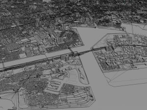 nishinomiya city japan 30km 3D Model