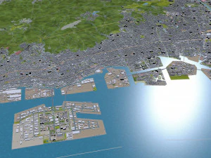 nishinomiya city japan 30km 3D Model