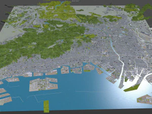 nishinomiya city japan 30km 3D Model